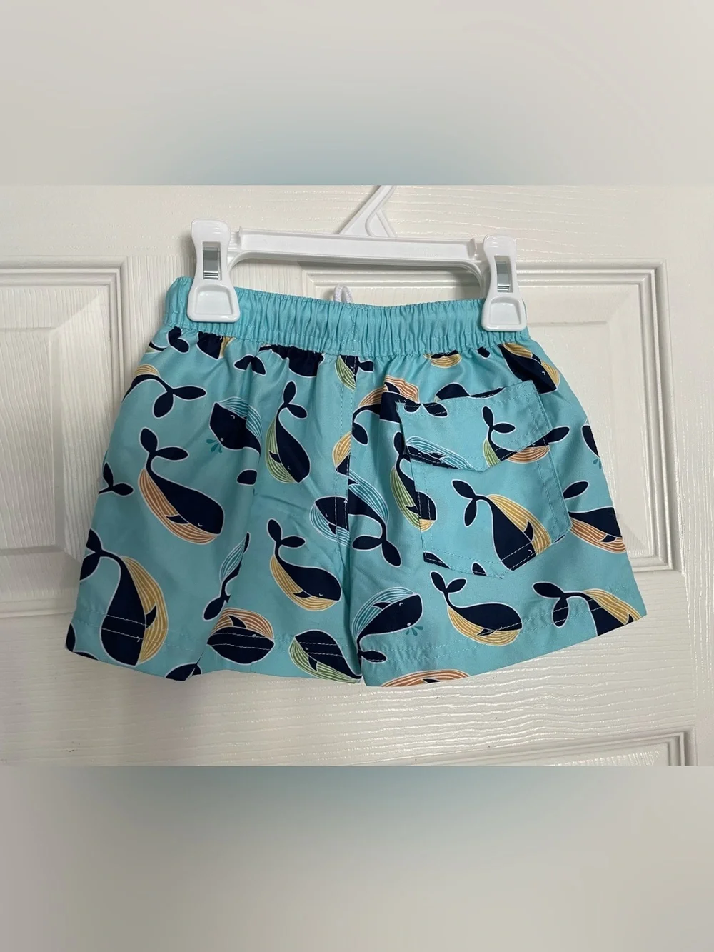 NWT Heat Swimwear INC Kids 3-6 months Whale Print Swim Shorts Light Blue